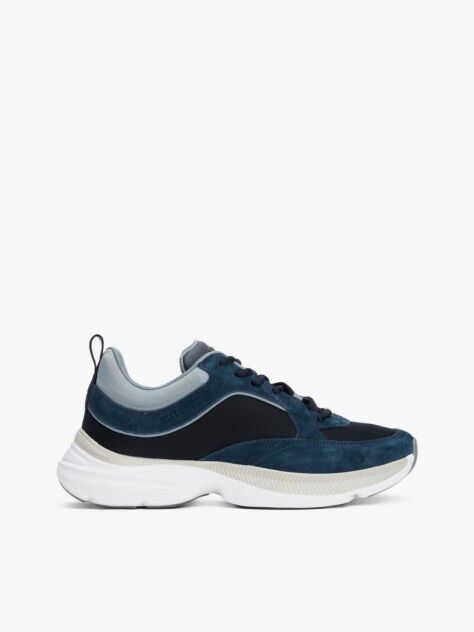 Blue Contrast Texture Modern Runner Trainers  Men