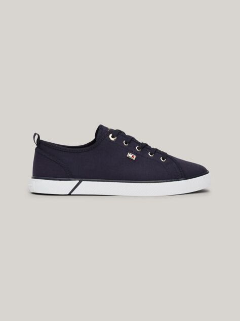 Blue Enamel Flag Canvas Trainers  Women