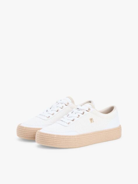 Multi Sneakers Από Καμβά Με Πάτο Σκοινί Και Μονόγραμμα TH  Γυναίκες
