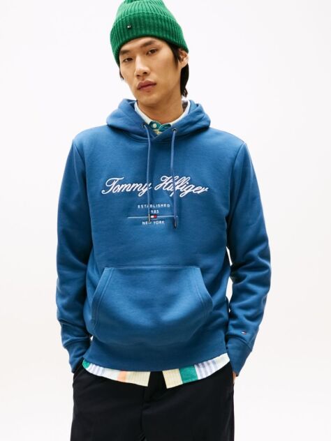 Μπλε Hoodie Με Λογότυπο  Άνδρες