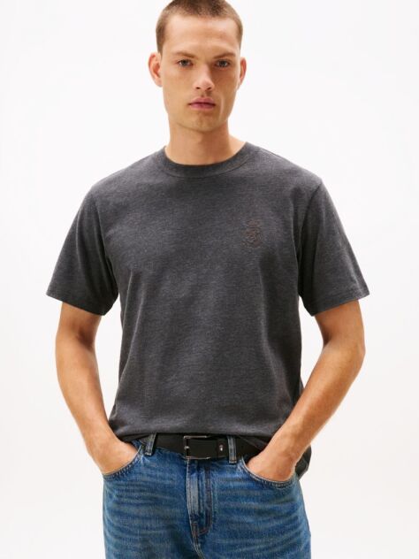Γκρι Varsity T-Shirt Με Κέντημα  Άνδρες