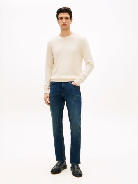 Blue Denton Whiskered Straight Jeans  Men
