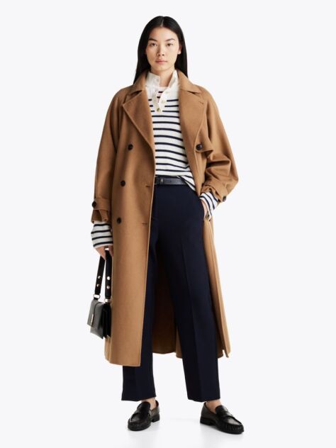 Blue Slim Fit Straight Cropped Trousers  Women