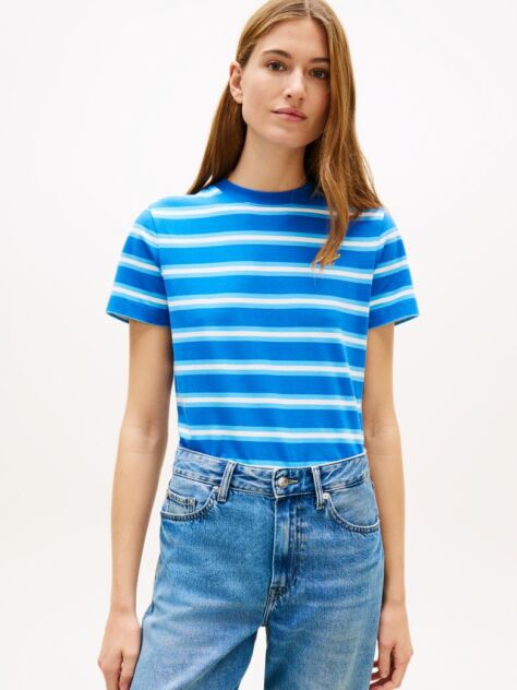 Multi T-Shirt Με Κλασική Λαιμόκοψη Και Κεντητό Λογότυπο  Γυναίκες