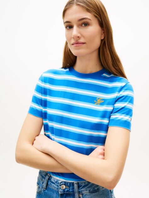Multi T-Shirt Με Κλασική Λαιμόκοψη Και Κεντητό Λογότυπο  Γυναίκες
