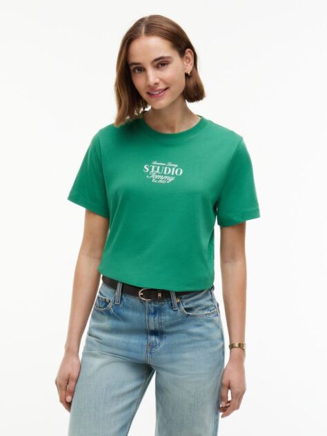Πράσινο T-Shirt Με Κλασική Λαιμόκοψη Και Λογότυπο  Γυναίκες