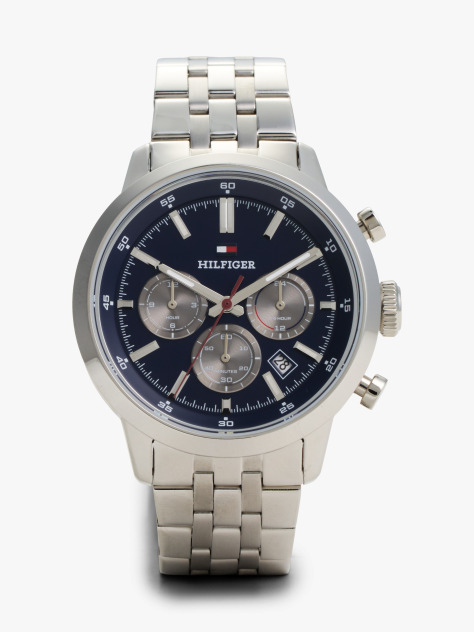 Blue Blue Dial Stainless Steel Chronograph Watch  Men