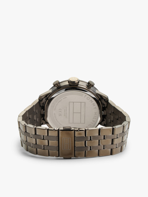 Blue Blue Dial Grey Chain-Link Chronograph Watch  Men