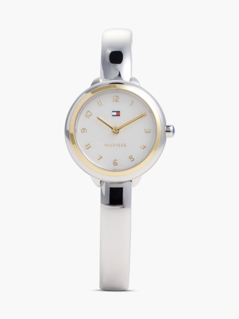 White Stainless Steel Bangle Watch  Women