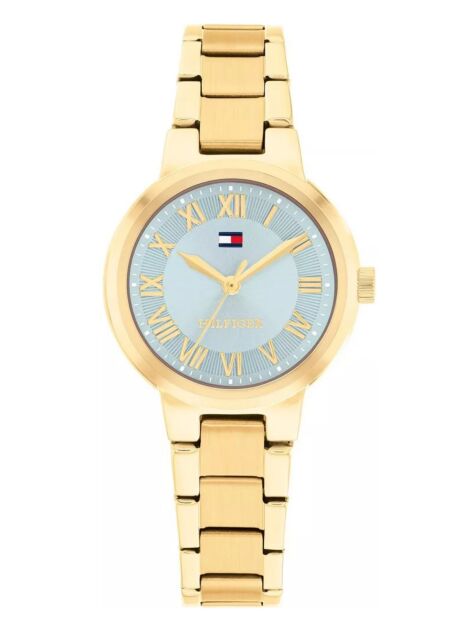 Blue Gold-Plated Chain-Link Watch  Women