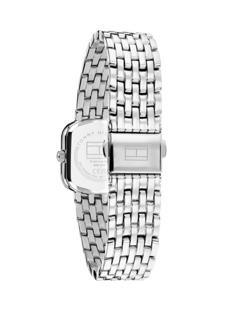 Silver Crystal Bezel Silver Rectangular Dial Watch  Women