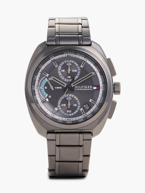 Grey Navy Dial Brown Leather Strap Watch  Men