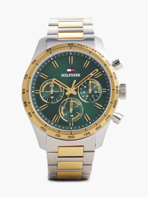 Green Green Dial Gold-Plated Two-Tone Chronograph Watch  Men
