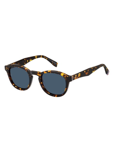 Brown Rivet Detail Oval Sunglasses  Men
