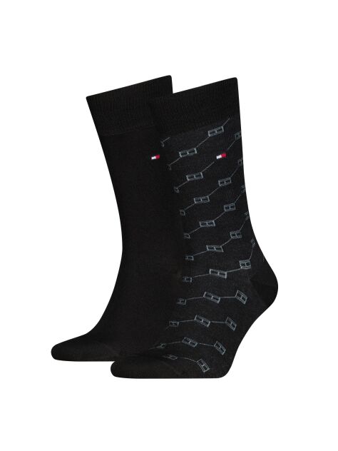Black Tommy Hilfiger Men's Classic Socks 2 Pack  Men