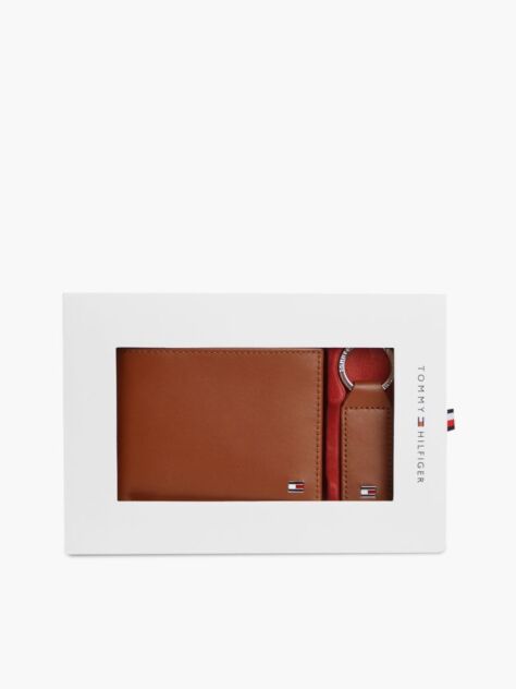 Brown FLAG WALLET AND KEY FOB SET  Men