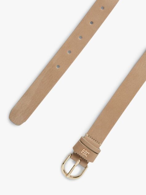 Μπεζ Essential Δερμάτινη Ζώνη Με Στρογγυλή Αγκράφα  Γυναίκες