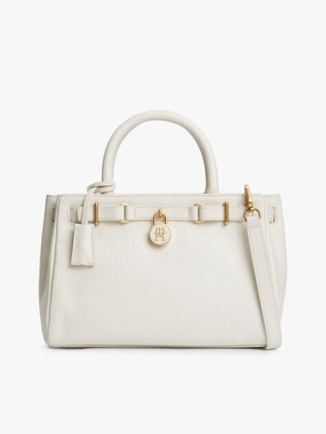 Beige The American Icon Leather Crossbody Mini Tote Bag  Women