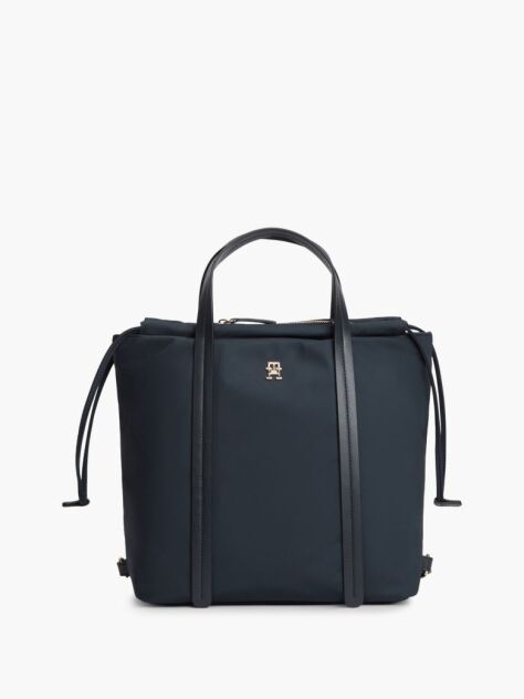 Blue TH Monogram Convertible Tote Bag Backpack  Women