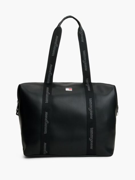 Black Essential Repeat Logo Tote Bag  Women