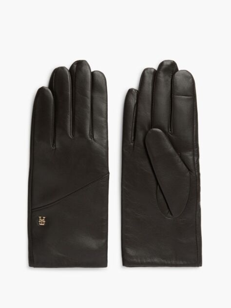 Brown Chic TH Monogram Leather Gloves  Women