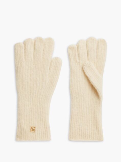 Beige Chic TH Monogram Gloves With Alpaca  Women
