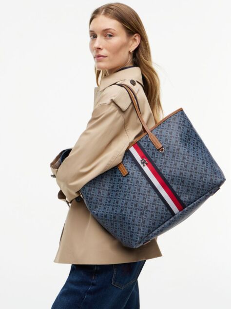 Blue TH Monoplay Global Stripe Tote Bag  Women