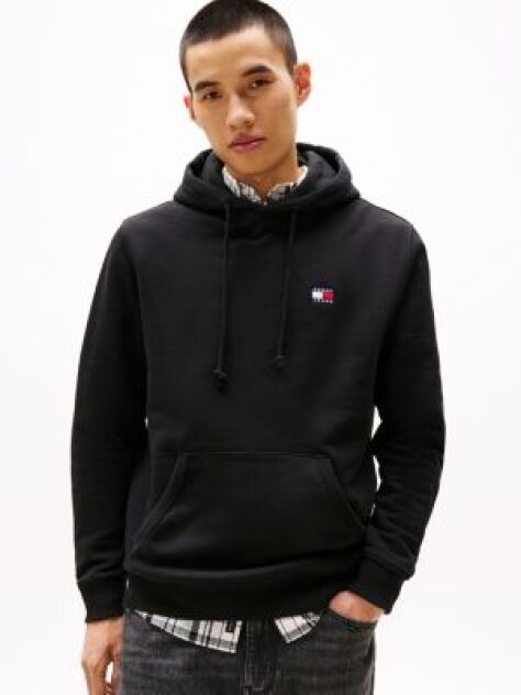 Μαύρο Hoody Με Σήμα Tommy Και Κορδόνι  Άνδρες