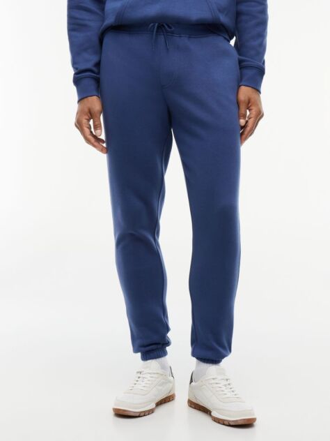 Blue Tommy Flag Embroidery Cuffed Slim Joggers  Men
