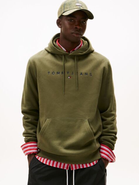 Πράσινο Hoody Σε Κανονική Γραμμή Με Λογότυπο  Άνδρες