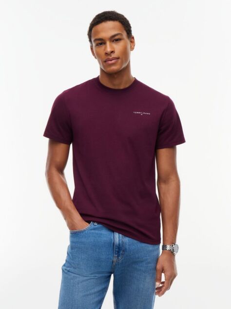 Μωβ Slim T-shirt Με Λογότυπο Και Στρογγυλή Λαιμόκοψη  Άνδρες
