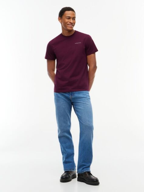 Μωβ Slim T-shirt Με Λογότυπο Και Στρογγυλή Λαιμόκοψη  Άνδρες