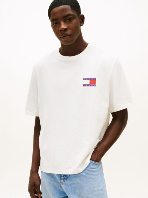 Άσπρο 90s T-Shirt Με Λογότυπο Στην Πλάτη  Άνδρες