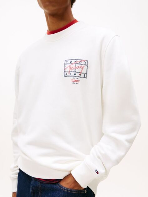 Beige Regular Logo Back Graphic Sweatshirt  Men