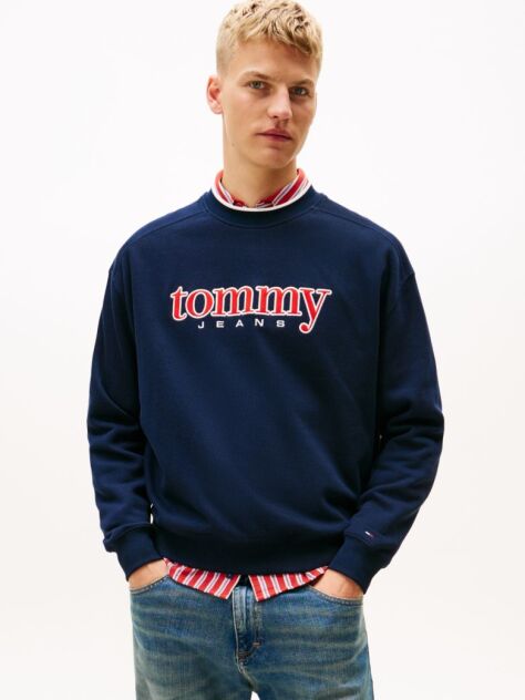 Blue 90s Logo Appliqué Fleece Sweatshirt  Men