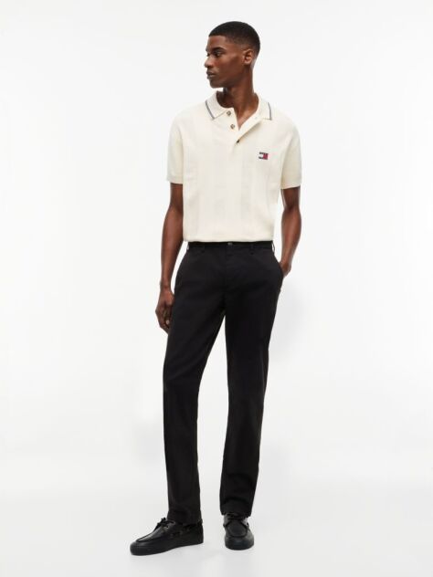 Black Scanton Slim Peached Twill Chinos  Men