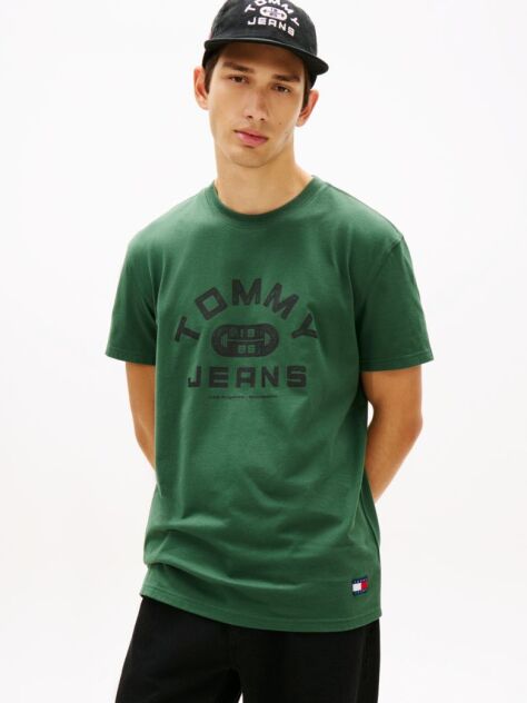 Πράσινο T-Shirt Με Κλασική Λαιμόκοψη Και Graphic Σχέδιο  Άνδρες