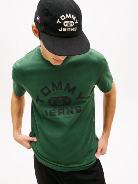 Πράσινο T-Shirt Με Κλασική Λαιμόκοψη Και Graphic Σχέδιο  Άνδρες