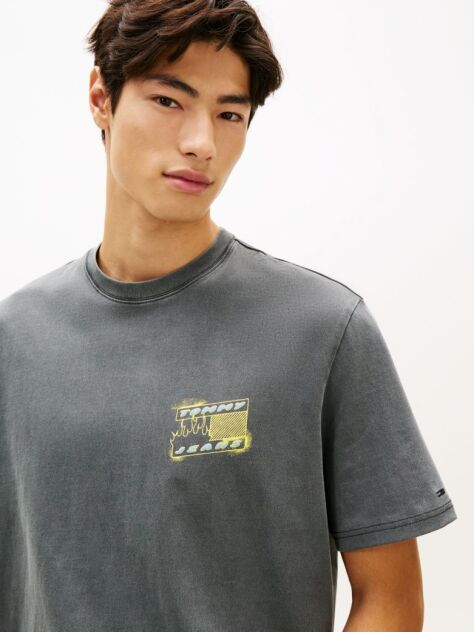 Black 90s Back Bubble Logo Jersey T-Shirt  Men