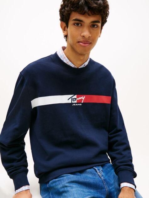 Blue Logo Sueded Terry Sweatshirt  Men