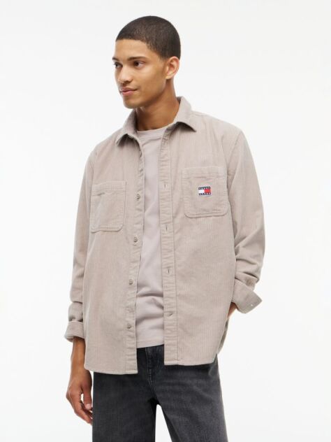 Brown Relaxed Fit Patch Pocket Corduroy Shirt  Men