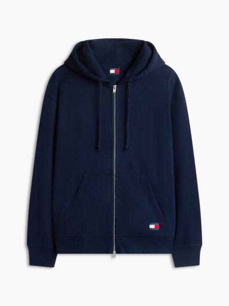 Μπλε Άνετο Hoody Με Φερμουάρ Και Λογότυπο  Άνδρες