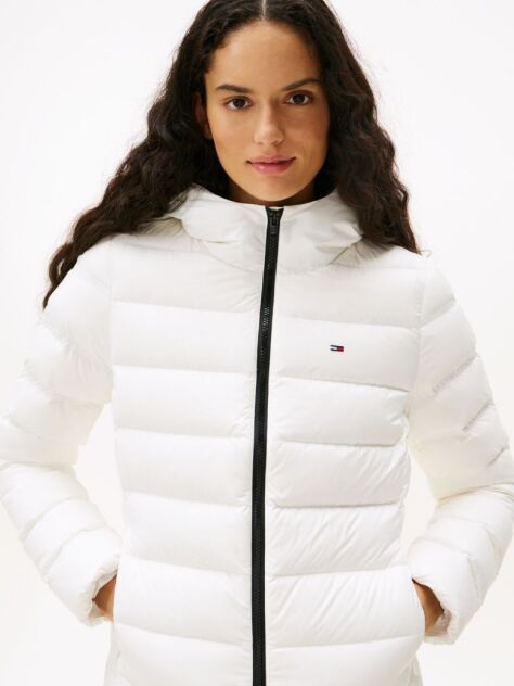 Beige Hooded Down Puffer Jacket  Women