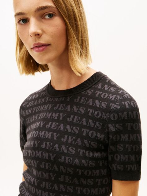 Black Spellout Mini Jumper Dress  Women
