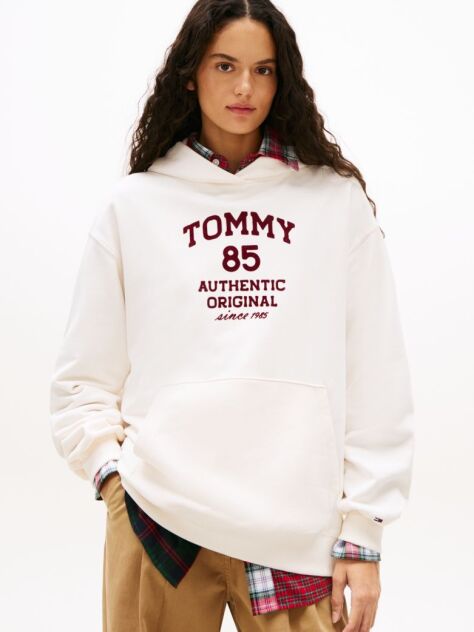 Άσπρο 1985 Oversized Hoody Με Flock Λογότυπο  Γυναίκες