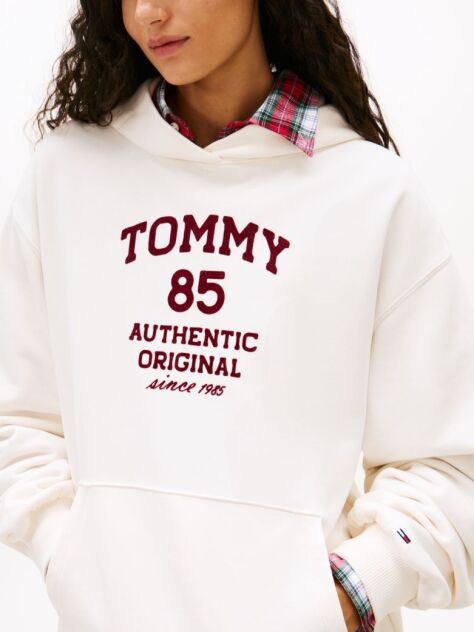 Άσπρο 1985 Oversized Hoody Με Flock Λογότυπο  Γυναίκες