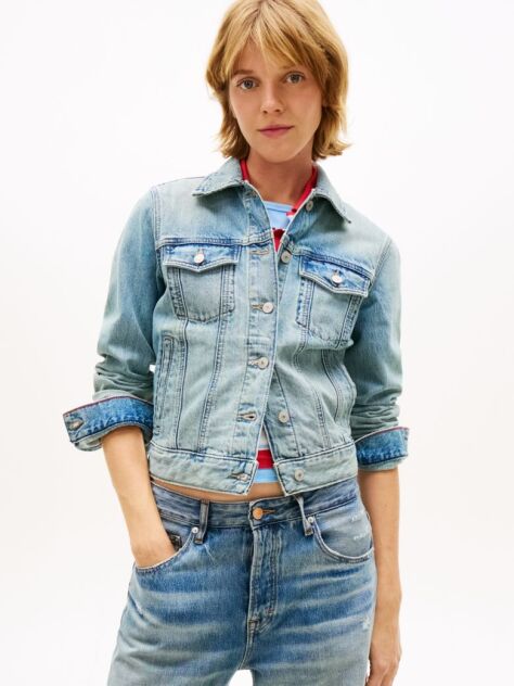 Denim Άνετο Denim Τζάκετ Με Ξεθωριασμένο Φινίρισμα  Γυναίκες
