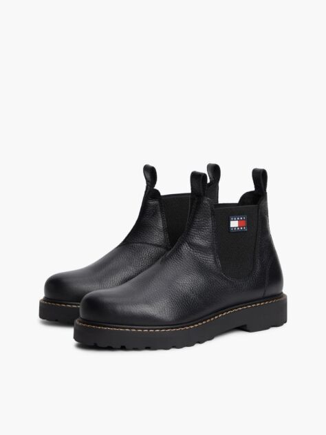Black Archive Warm Lined Leather Chelsea Boots  Men