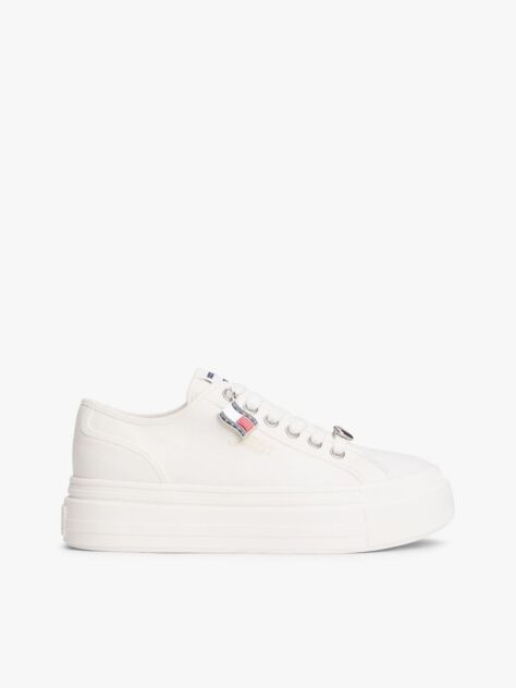Άσπρο Sneakers Canvas Με Πλατφόρμα  Γυναίκες