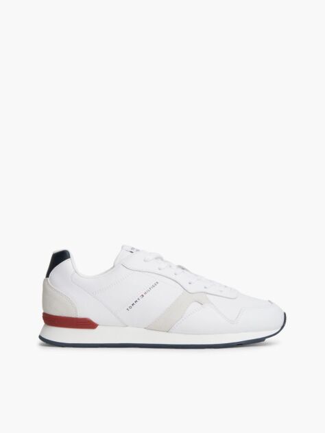 Άσπρο Δερμάτινα Sneakers Με Ανάγλυφο Λογότυπο  Άνδρες